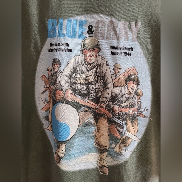 29th Infantry Division “Blue & Gray” D-Day T-Shirt – Wayne Vansant (Green) - Picture 3 of 4